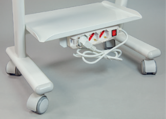 TROLLEY MIT 3 ABLAGEN UND 3 STROMANSCHLÜSSE