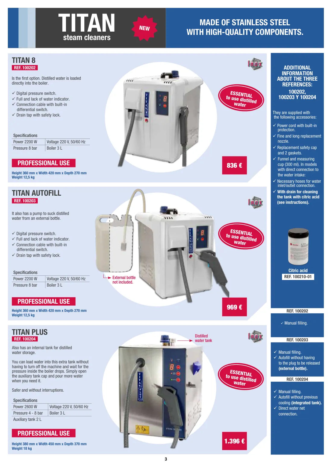 Original-Angebotskatalog Seite 3: TITAN Dampfreiniger