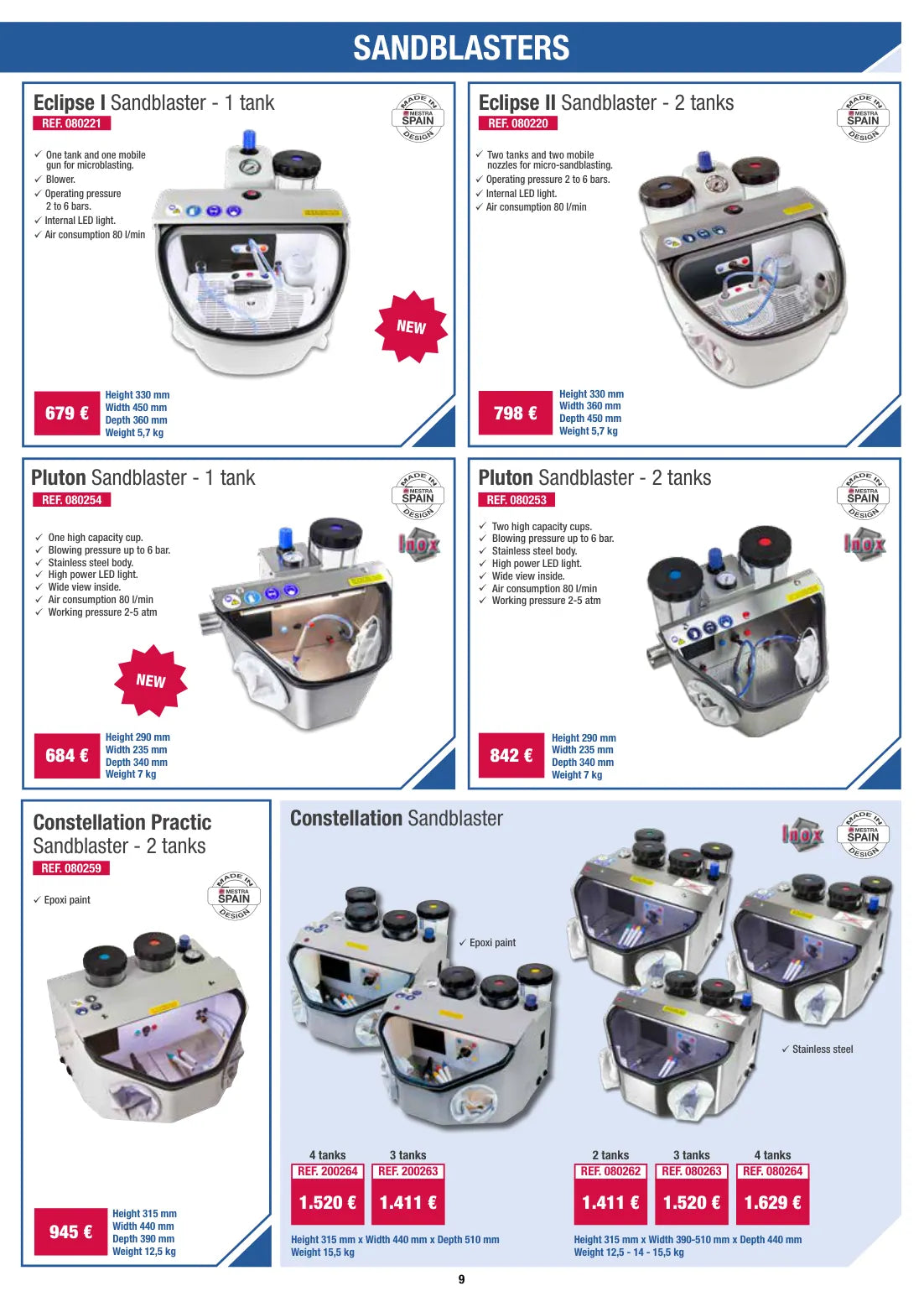 Original-Angebotskatalog Seite 9: Sandstrahlgeräte & Varianten