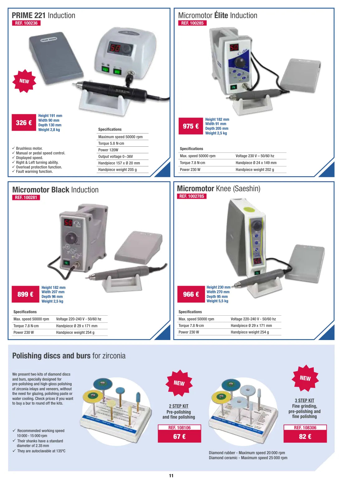 Original-Angebotskatalog Seite 11: Mikromotoren & Zirkonpolitur