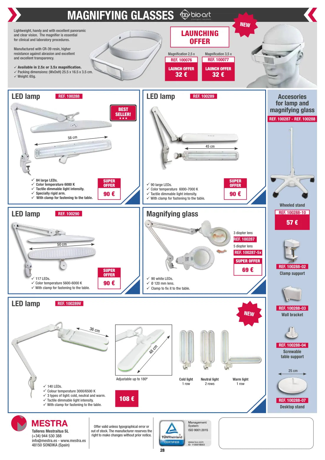 Original-Angebotskatalog Seite 28: Arbeitsplatzleuchten & Halterungen